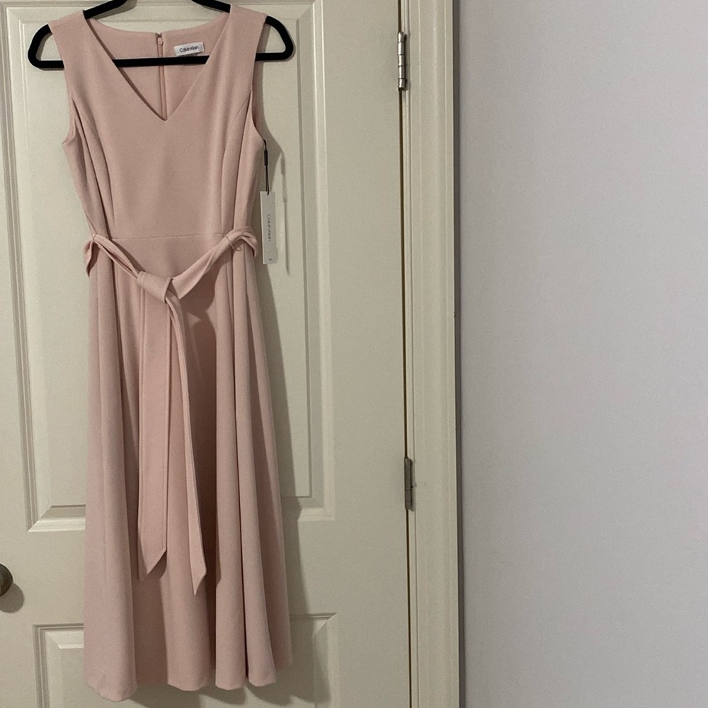 Ballet pink sleeveless long dress